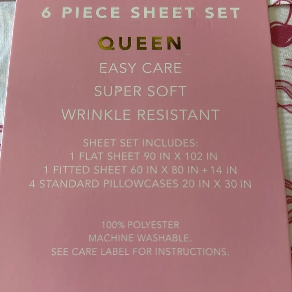 🩷🍒Skinny dip London cherry 6pc sheet set (Queen)